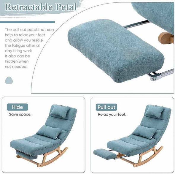 Indoor Bedroom Zero Gravity Chaise Lounge Rocking Chair - Aroflit