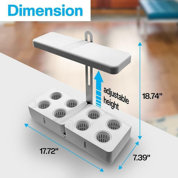 Indoor Hydroponic Garden with LED Grow Lights for Fresh Herbs, Veggies - Aroflit