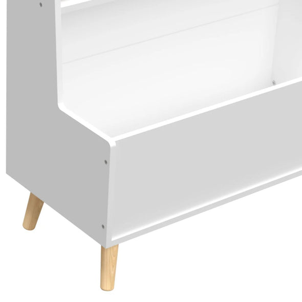 Kids Bookshelf & Toy Storage, 2 - Tier Shelving with Open Toy Bin - Aroflit