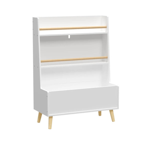 Kids Bookshelf & Toy Storage, 2 - Tier Shelving with Open Toy Bin - Aroflit