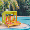 Kids Double Chaise Lounger, Outdoor Cushioned Chair for Pool & Beach - Aroflit