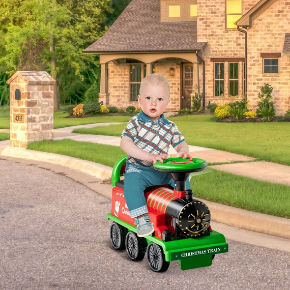 Kid's Rechargeable Ride - On Toy Train Set with Track 6V Electric Train - Aroflit
