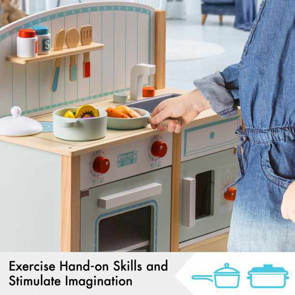 Kid's Wooden Play Kitchen Set - Aroflit
