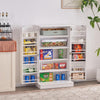 Kitchen Pantry Cabinet, Adjustable Shelves, Large Storage, White - Aroflit