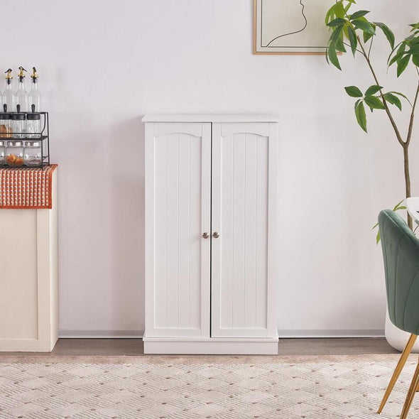 Kitchen Pantry Cabinet, Adjustable Shelves, Large Storage, White - Aroflit