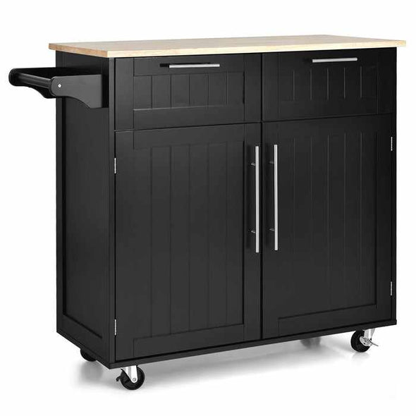 Kitchen Rolling Island Storage Cart With Wheels - Aroflit
