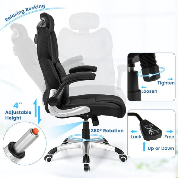 Kneading Massage Office Chair with Adjustable Headrest – Relax & Support - Aroflit