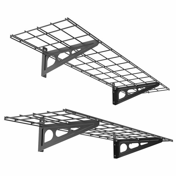 Large Capacity Wall Mounted Garage Shelving Storage 2 PCS, Heavy Duty - Aroflit