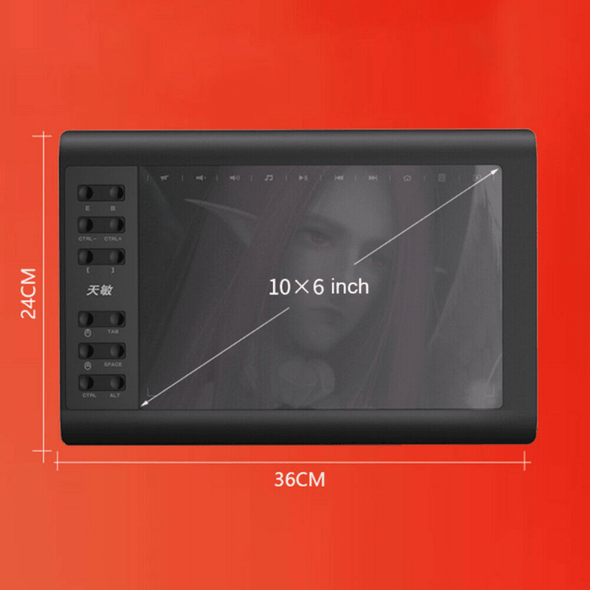 Large Digital Drawing Art Tablet with Pen, High Sensitivity Sketch Pad - Aroflit