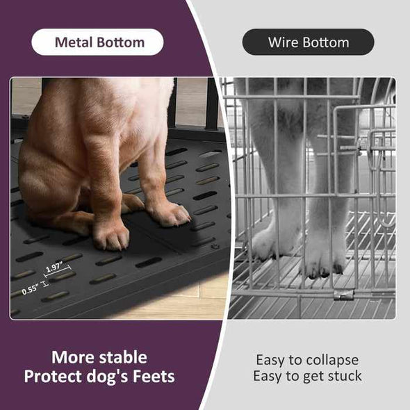 Large Dog Kennel Crate End Table Furniture - Aroflit