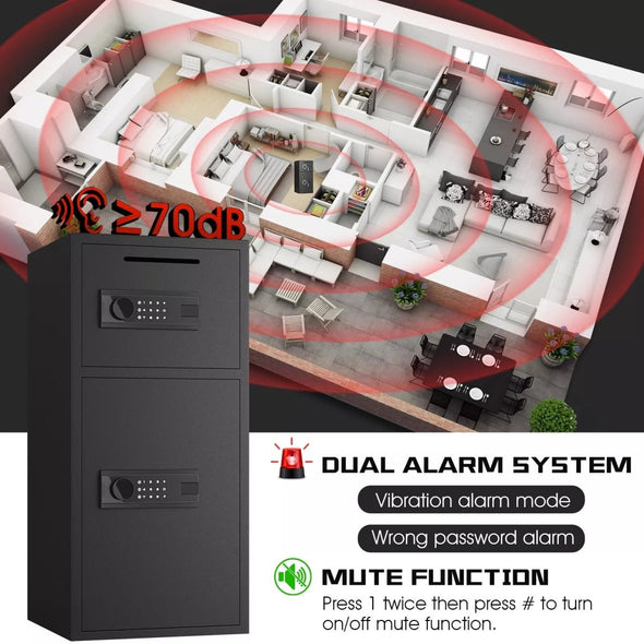 Large Fireproof Home Safe Box with Touchscreen Keypad & 5 Locking Bolts - Aroflit