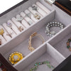 Large Mirrored Wooden Standing Jewelry Armoire – Elegant Organizer Cabinet - Aroflit