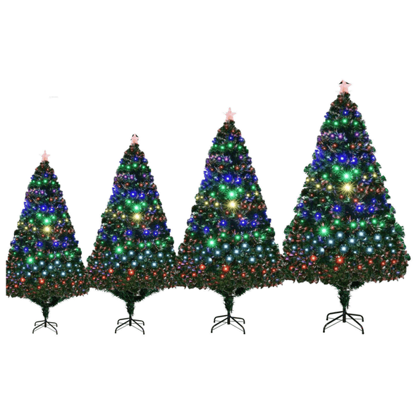 Large Pre - Lit Artificial Christmas Tree with LED Lights - Aroflit