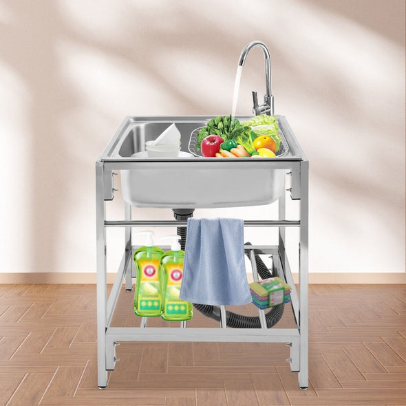 Large Stainless Steel Freestanding Laundry Room Utility Sink, Stylish - Aroflit