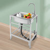 Large Stainless Steel Freestanding Laundry Room Utility Sink, Stylish - Aroflit