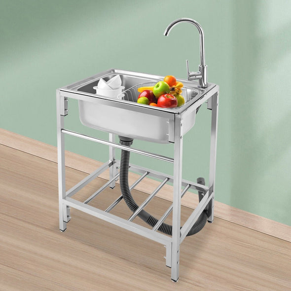 Large Stainless Steel Freestanding Laundry Room Utility Sink, Stylish - Aroflit