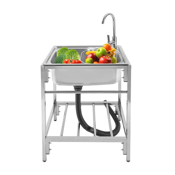 Large Stainless Steel Freestanding Laundry Room Utility Sink, Stylish - Aroflit