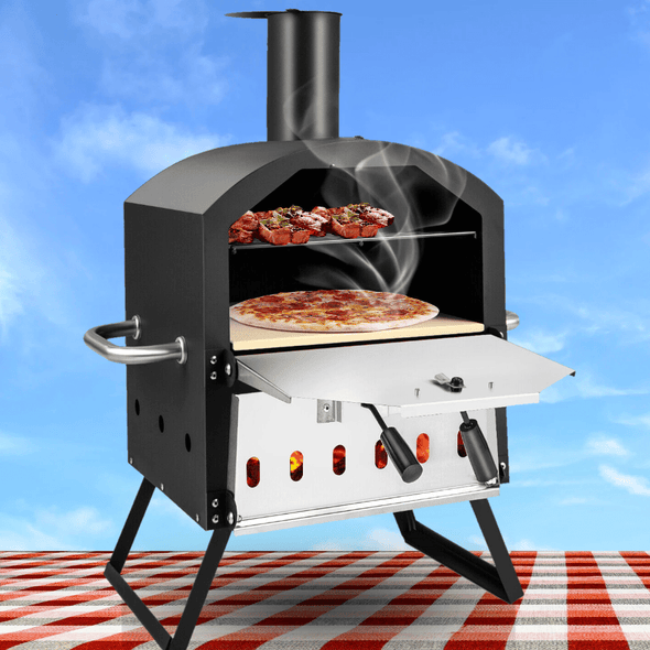 Large Tabletop Outdoor Wood Fired Pizza Oven, Portable DIY Oven - Aroflit