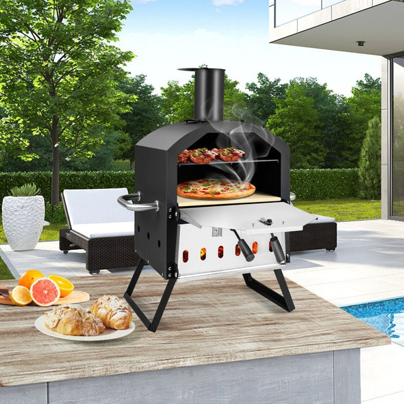 Large Tabletop Outdoor Wood Fired Pizza Oven, Portable DIY Oven - Aroflit