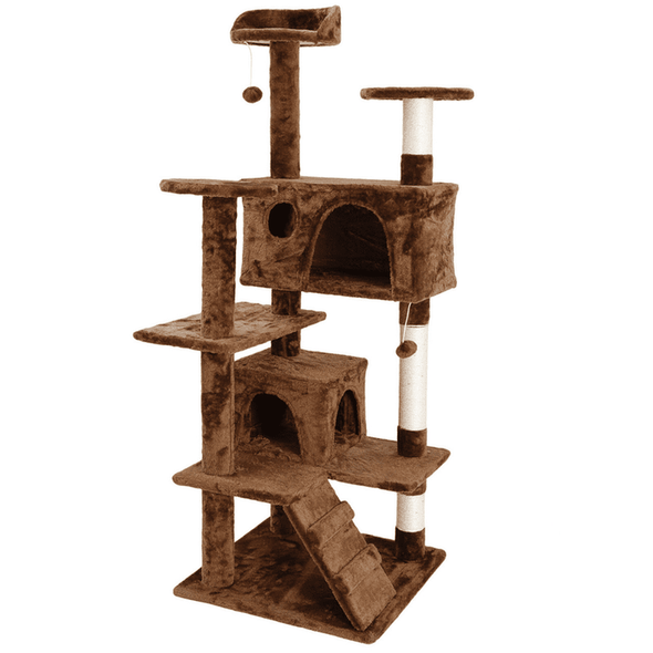 Large Tall Carpeted Cat Tree Condo Tower Climbing Stand - Aroflit