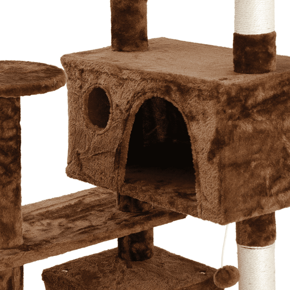 Large Tall Carpeted Cat Tree Condo Tower Climbing Stand - Aroflit