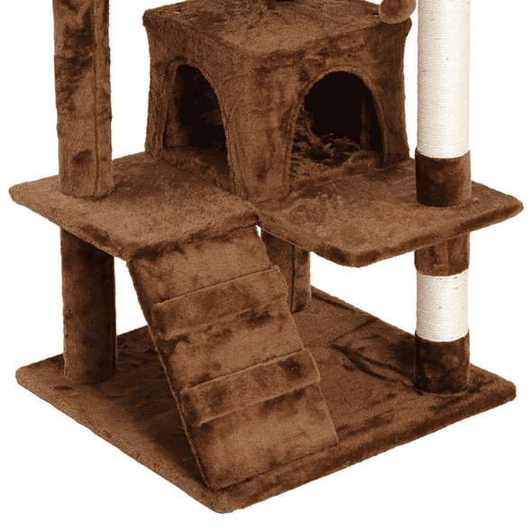 Large Tall Carpeted Cat Tree Condo Tower Climbing Stand - Aroflit