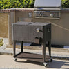 Large Wheeled Outdoor Patio Beverage Cooler Chest - 80 Quart with Rattan - Aroflit