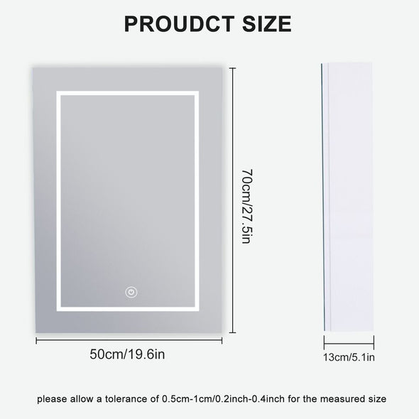 LED Mirrored Bathroom Cabinet with Adjustable Light & Storage - Aroflit