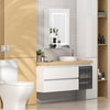 LED Mirrored Bathroom Cabinet with Adjustable Light & Storage - Aroflit