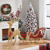 Life - Size Outdoor Christmas Reindeer Sleigh with LED Lights for Yard - Aroflit