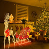 Life - Size Outdoor Christmas Reindeer Sleigh with LED Lights for Yard - Aroflit