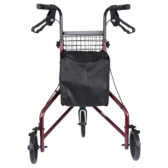 Lightweight 3 Wheel Rollator Walker with Basket for Easy Mobility - Aroflit