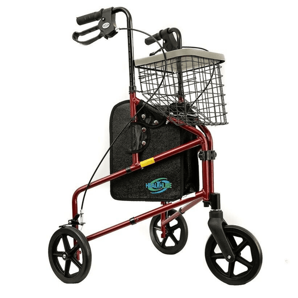 Lightweight 3 Wheel Rollator Walker with Basket for Easy Mobility - Aroflit