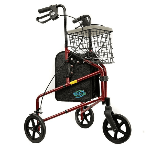 Lightweight 3 Wheel Rollator Walker with Basket for Easy Mobility - Aroflit