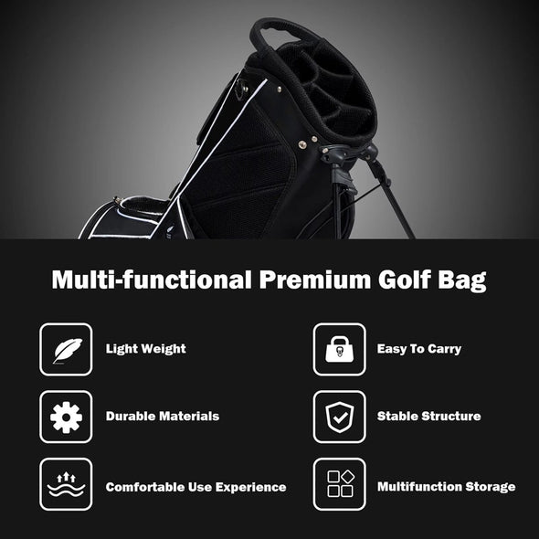 Lightweight Golf Stand Cart Bag with 6 - Way Dividers and 8 Pockets - Aroflit