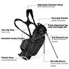 Lightweight Golf Stand Cart Bag with 6 - Way Dividers and 8 Pockets - Aroflit