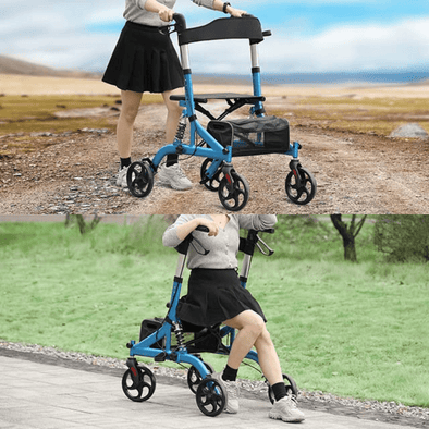 Lightweight Rolling Bariatric Rollator Walker With Seat - Aroflit