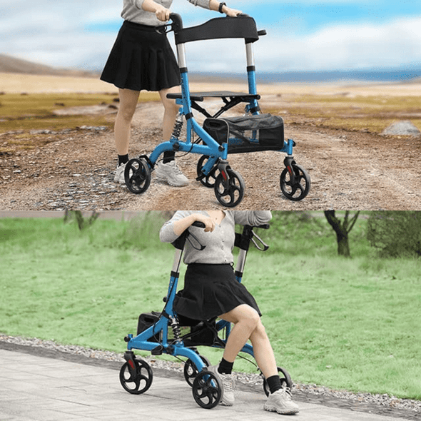 Lightweight Rolling Bariatric Rollator Walker With Seat - Aroflit