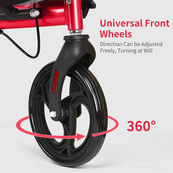 Lightweight Rolling Bariatric Rollator Walker With Seat - Aroflit