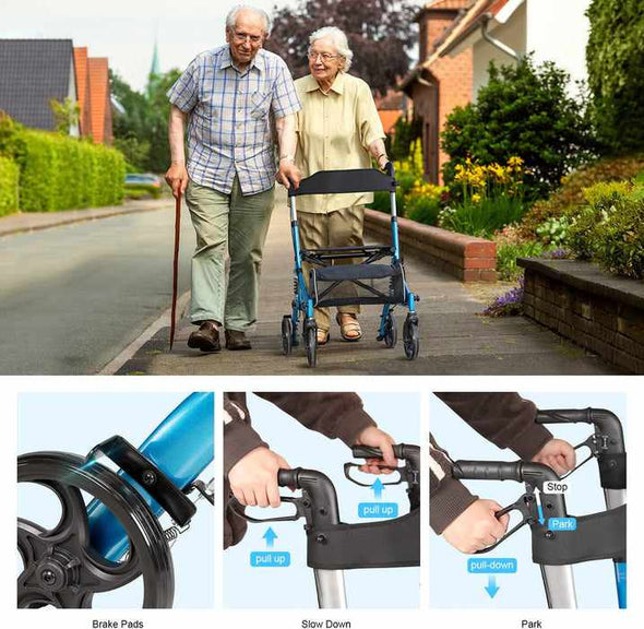 Lightweight Rolling Bariatric Rollator Walker With Seat - Aroflit