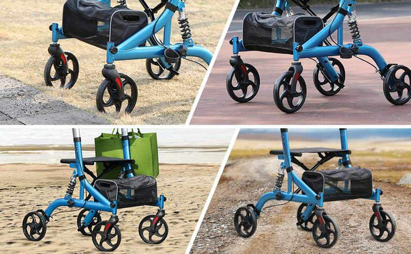 Lightweight Rolling Bariatric Rollator Walker With Seat - Aroflit