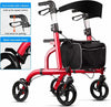 Lightweight Rolling Bariatric Rollator Walker With Seat - Aroflit