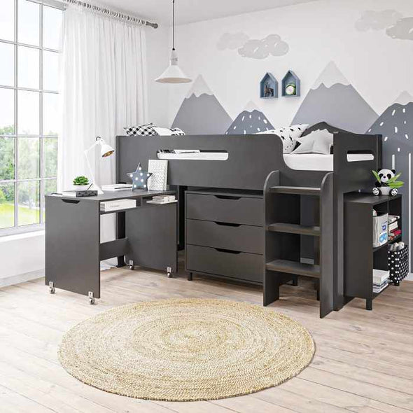 Lumia™ High Sleeper Cabin Bed with Storage and Desk - Aroflit