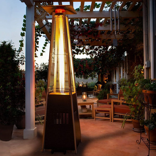 Lumix Outdoor Propane Patio Heater - Pyramid Gas Fire Pit & Heat Lamp - Aroflit