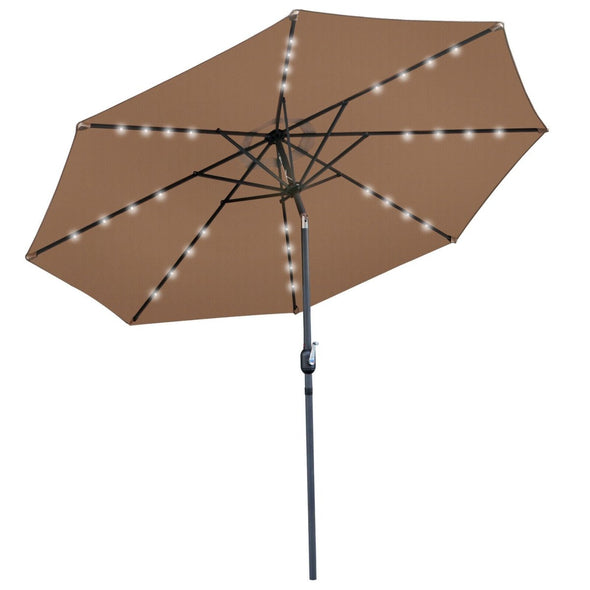 Luxury Outdoor Cantilever Patio Umbrella with Solar LED Lights - Aroflit
