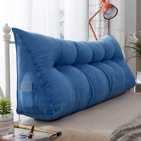 Luxury Triangular Wedge Pillow Bolster Bed Headboard for Relaxation - Aroflit