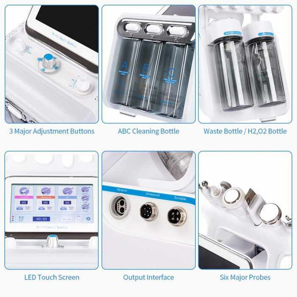 LZM – 6 In 1 Hydrafacial Beauty Machine with Water Dermabrasion Technology - Aroflit