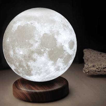 Magnetic Levitating Moon Lamp, Floating LED Light with 3D Design - Aroflit