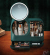 Makeup Cosmetic Organizer with LED Mirror, Built - In Fan - Aroflit