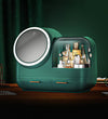 Makeup Cosmetic Organizer with LED Mirror, Built - In Fan - Aroflit